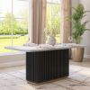 Picture of Perris Modern Black Fluted Base Marble Top Dining Table