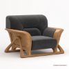 Picture of Pierre Wood & Velvet Mid Century Scandinavian Single Seater Sofa