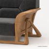 Picture of Pierre Wood & Velvet Mid Century Scandinavian Single Seater Sofa