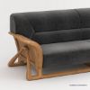 Picture of Pierre Wood & Velvet Mid Century Scandinavian Three Seater Sofa