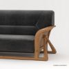 Picture of Pierre Wood & Velvet Mid Century Scandinavian Three Seater Sofa