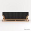 Picture of Pierre Wood & Velvet Mid Century Scandinavian Three Seater Sofa