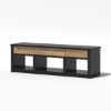 Picture of Aventura Two-Tone Black Modern Entryway Bench with Drawers