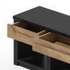 Picture of Aventura Two-Tone Black Modern Entryway Bench with Drawers
