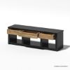 Picture of Aventura Two-Tone Black Modern Entryway Bench with Drawers