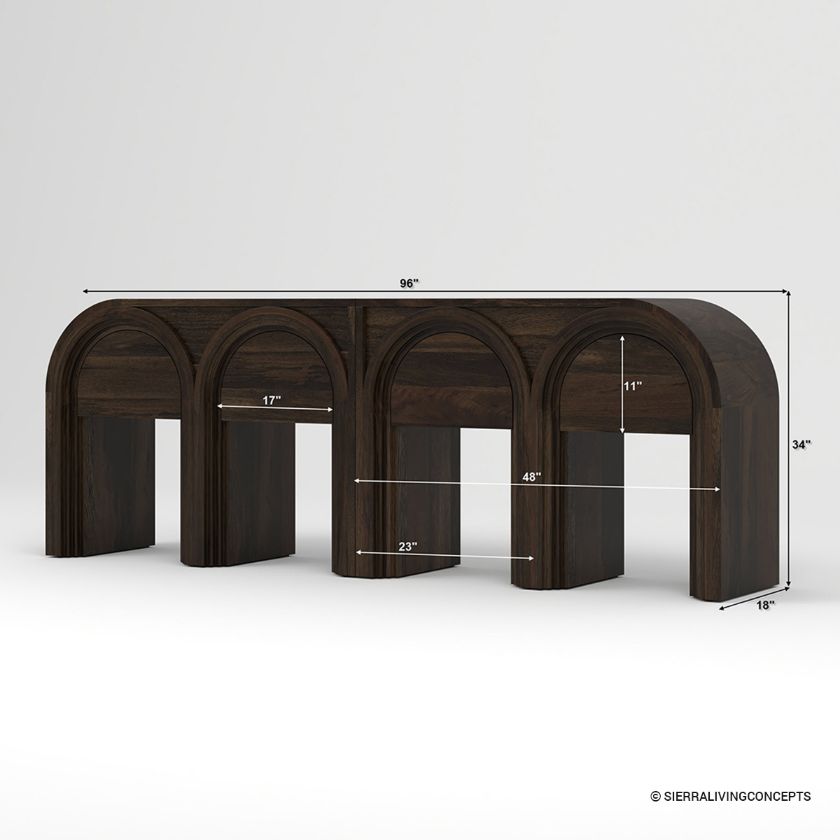 Picture of Chico Solid Dark Wood Arched Console Table with Drawers