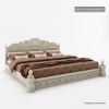 Picture of Nuala Hand Carved White Washed Solid Wood Platform Bed Frame