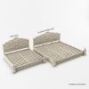 Picture of Nuala Hand Carved White Washed Solid Wood Platform Bed Frame
