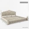 Picture of Nuala Hand Carved White Washed Solid Wood Platform Bed Frame