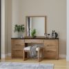 Picture of Brant 7 Drawers Scandi Modern Mirrored Vanity Desk with Stool