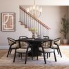 Picture of Navarro Modern Black Round Dining Table Set For 6