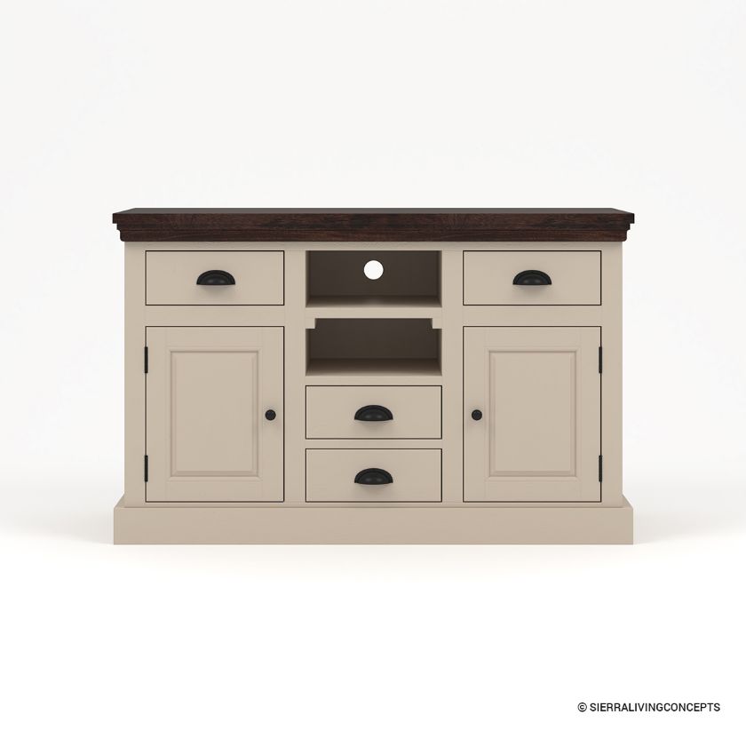 Dyersville Two Tone White Media Console with Drawers (50