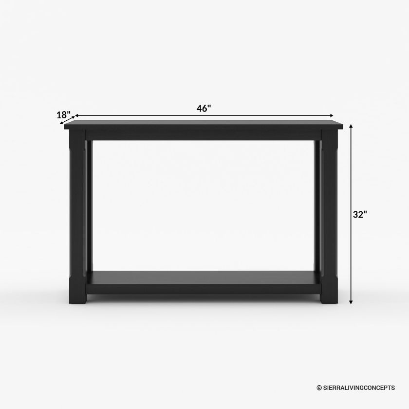 Brimson Tall Black Console Table Size Image