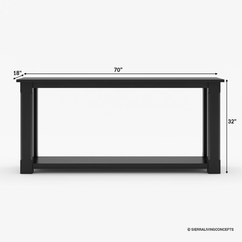 Brimson Tall Black Console Table Size Image