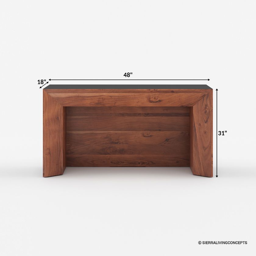 LaBelle Modern Waterfall Console Table Size Image