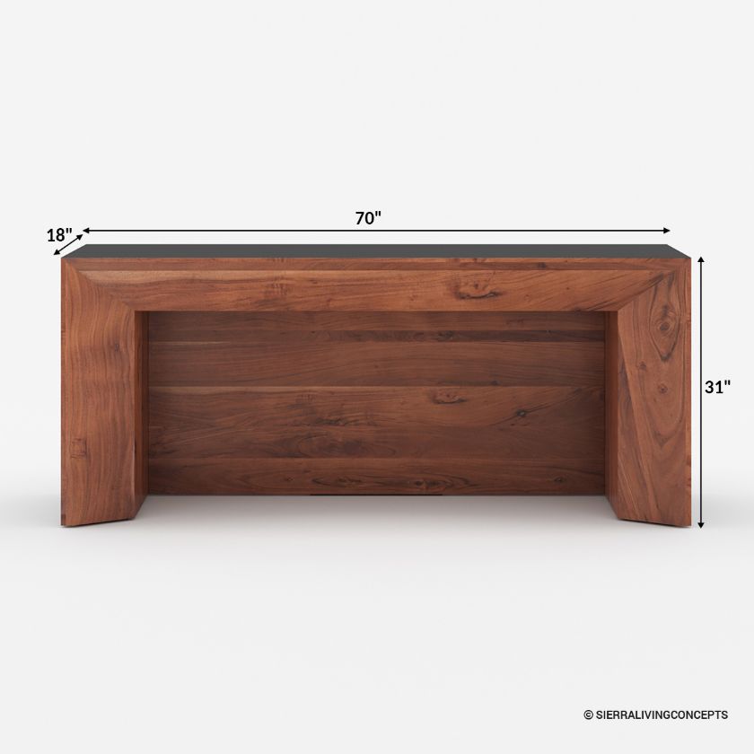 LaBelle Modern Waterfall Console Table Size Image
