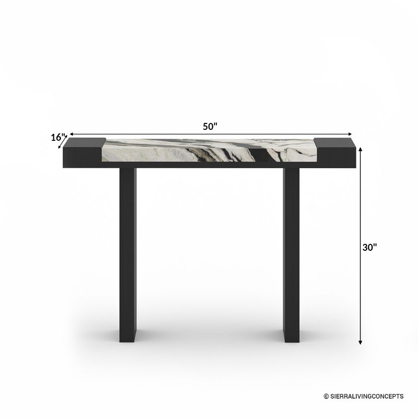  Pape Modern Marble Top Console Table Size Image