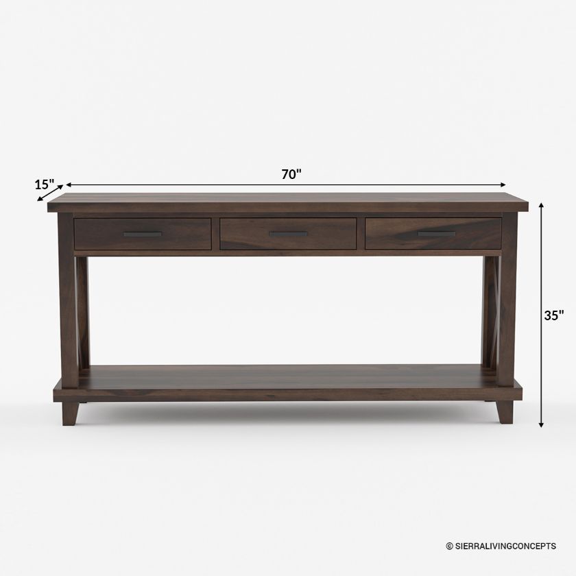 Antwerp Dark Wood Console Table with Storage Size Image