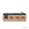 Picture of Norfolk Wood & Rattan Upholstered Entryway Bench with Storage