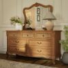 Picture of Gilbert French Provincial Wood & Rattan 7 Drawer Dresser