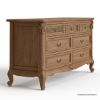 Picture of Gilbert French Provincial Wood & Rattan 7 Drawer Dresser