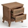 Picture of Gilbert French Provincial Rattan & Wood 2 Drawer Nightstand