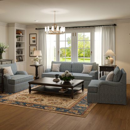 Picture of Augusta Patterned Skirted 3 Piece Sofa Set for Living Room