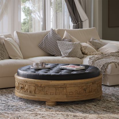 Picture of Vernon Tufted Extra Large Ottoman Coffee Table with Storage
