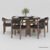Picture of Flint Modern Round Dining Table Set for 6