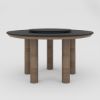 Picture of Flint Modern Round Dining Table with Lazy Susan for 6