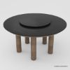 Picture of Flint Modern Round Dining Table with Lazy Susan for 6