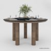 Picture of Flint Modern Round Dining Table with Lazy Susan for 6