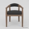 Picture of Flint Solid Wood Modern Leather Upholstered Dining Arm Chair