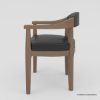 Picture of Flint Solid Wood Modern Leather Upholstered Dining Arm Chair