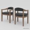Picture of Flint Solid Wood Modern Leather Upholstered Dining Arm Chair
