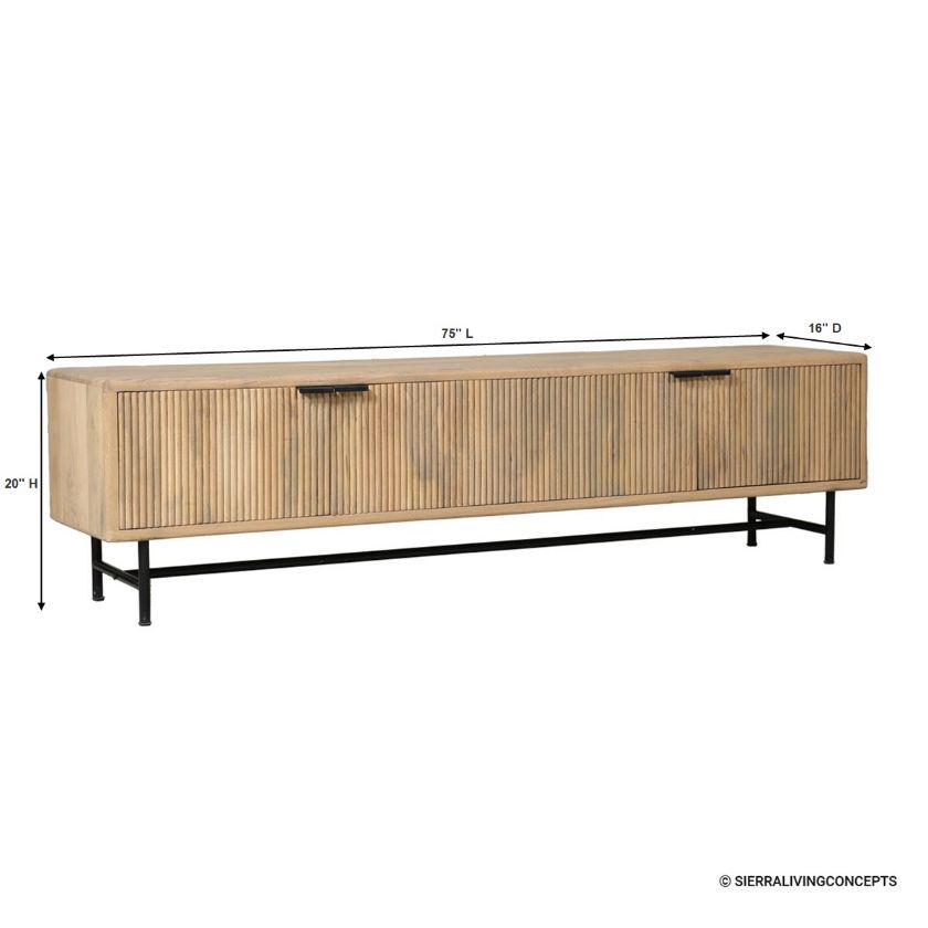 Hornitos Modern Low Profile Fluted TV Stand (75