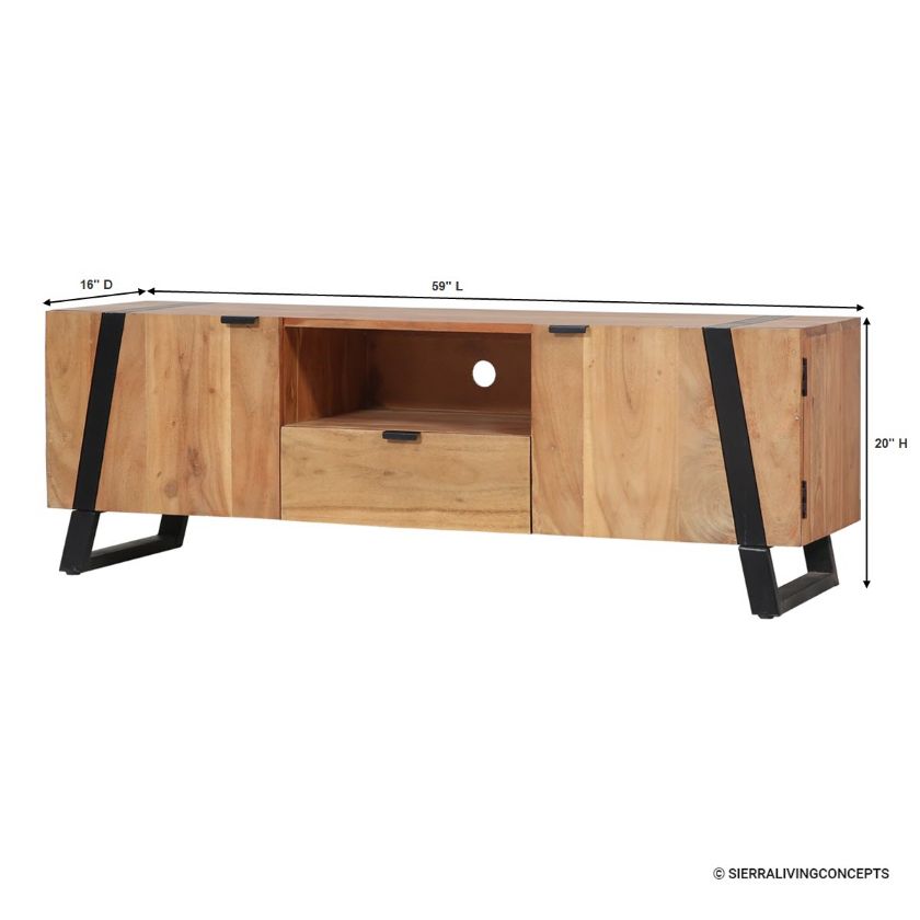 Mettler Mid-Century Modern Media Console Cabinet (59