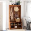 Picture of Cornish 38 inch Rustic Solid Wood Entryway Hall Tree with Shoe Storage