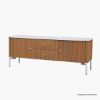 Picture of Quesnel Mid Century Modern Slatted TV Media Console with Marble Top (63")