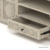 Picture of Nuala Solid Wood Hand Carved Weathered White TV Media Console (78”)