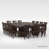 Picture of Dallas Ranch Solid Wood Grand Dining Table Set for 14