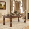 Picture of Adelanto Rustic Dark Teak Wood Rectangle Dining Table