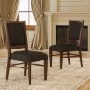 Picture of Adelanto Rustic Dark Teak Wood Upholstered Dining Chair 