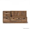 Picture of Flint Farmhouse Style Solid Wood Entryway Bench with Storage