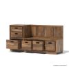 Picture of Flint Farmhouse Style Solid Wood Entryway Bench with Storage