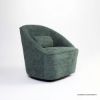 Picture of Marieville Modern Boucle Dark Green Swivel Accent Armchair