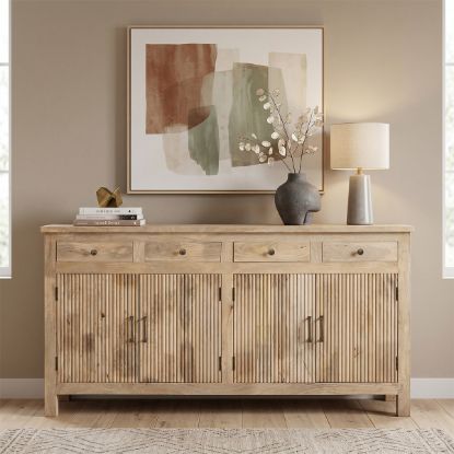 Picture of Racine Solid Wood Fluted Sideboard with Drawers