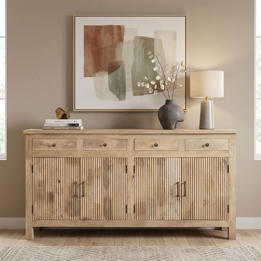 Picture of Racine Solid Wood Fluted Sideboard with Drawers