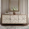 Picture of Topeka Abstract Front Distressed White Sideboard Buffet Cabinet