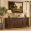 Picture of Adelanto Rustic Dark Teak Wood Sideboard Buffet Cabinet with Drawers